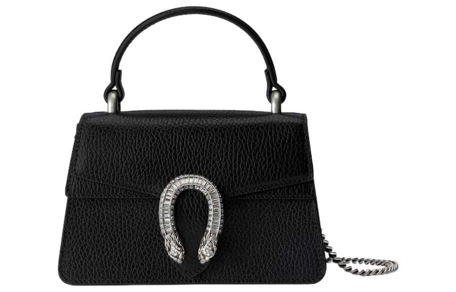 GUCCI Dionysus Leather Shoulder Bag, Crossbody Bag, Handbag Mini Women's Black