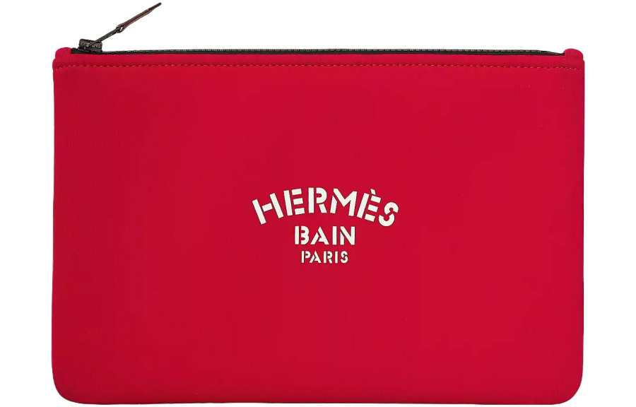 HERMES HERMES Neobain Patterned Print Polyamide Storage Bag Women's Red