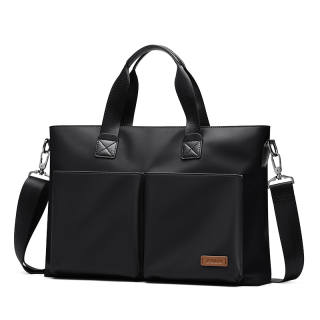 POLO Fabric Briefcase Large Men's Black/Gray