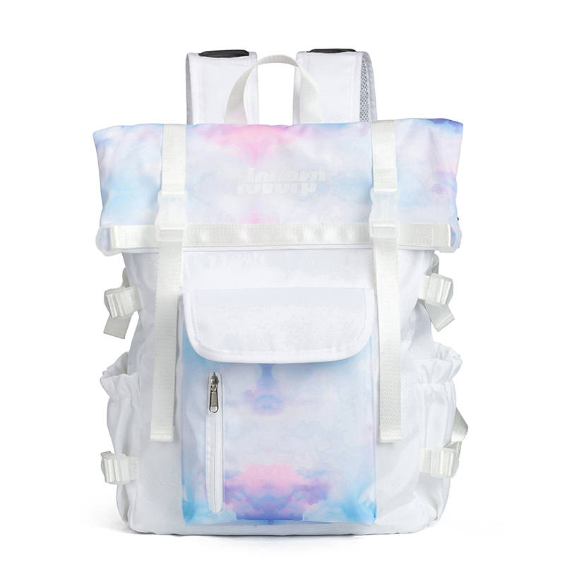 LOVERPUSS Polyester Basketball Bag, Laptop Bag, Backpack Medium White, Dazzling Color