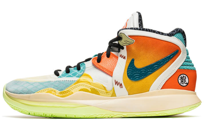 Nike Nike Kyrie 8 Infinity Cushioning Slip Resistant Abrasion Resistant Support Mid top Basketball Shoes Unisex Orange Green