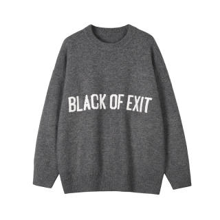 BLACK OF EXIT Sweaters Unisex Crew Neck Thickened Other