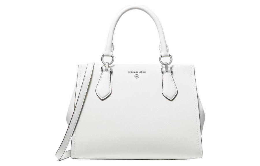 MICHAEL KORS Marilyn Leather Shoulder Bag, Crossbody Bag, Handbag, Briefcase Medium Women's White