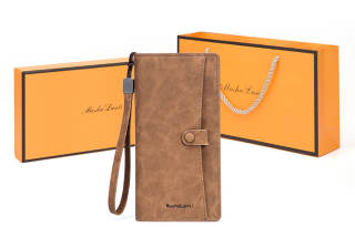 MashaLanti Leather Wallet Men's Coffee