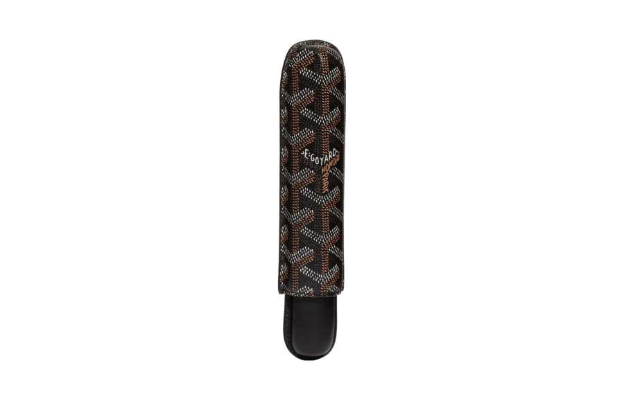 GOYARD Churchill Canvas With Heifer Skin Dog's Teeth Cigar Box Bag Merch Unisex Black