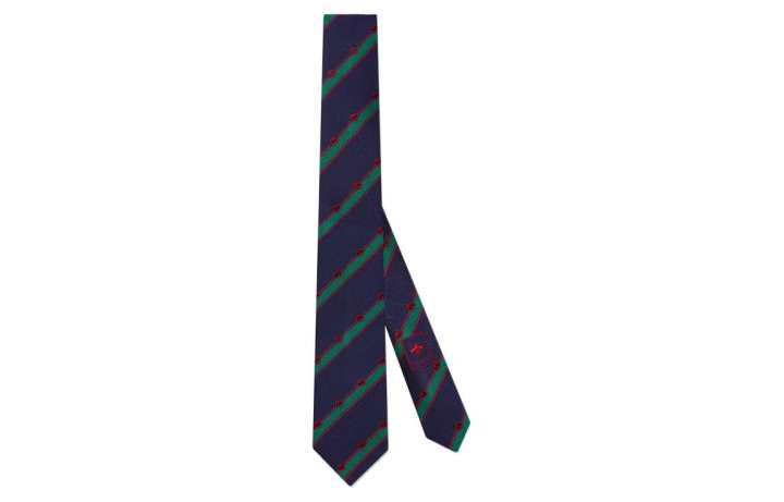 GUCCI 【Previous Season】Interlocking G striped tie