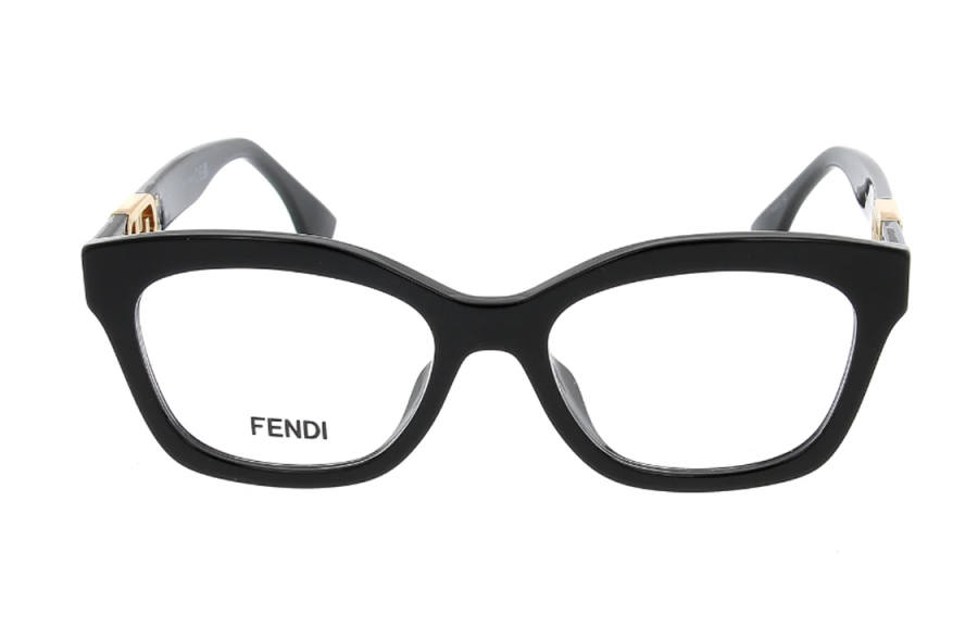 FENDI FENDI Irregular Shape Eyeglass Frames Unisex Black