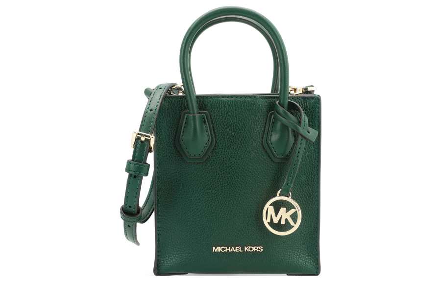 MICHAEL KORS Mercer Leather Trunk Bag, Handbag, Shoulder Bag, Crossbody Bag Mini Women's Jasper