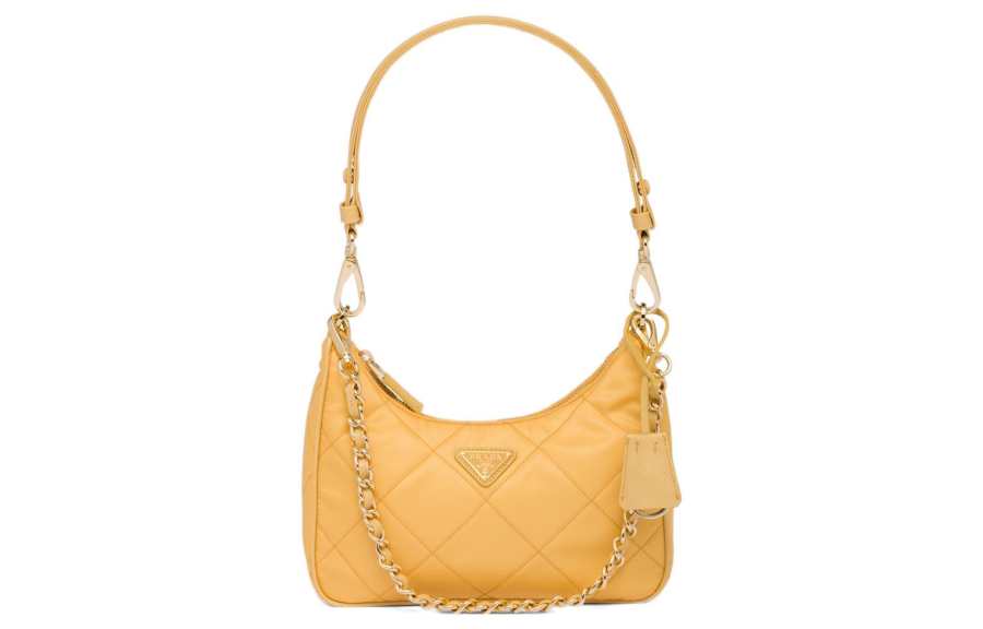 PRADA Fabric Handbag, Shoulder Bag Women's Corn Yellow
