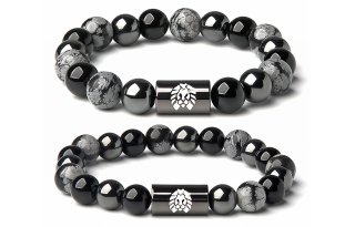 Rastaclat Black Agate Little Lion National Style Bracelet Chain Unisex