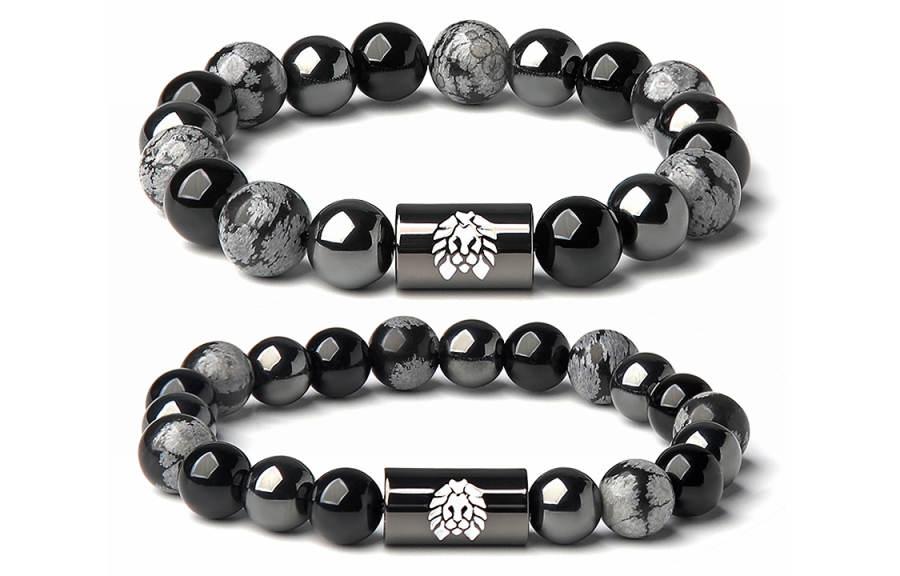 Rastaclat Black Agate Little Lion National Style Bracelet Chain Unisex