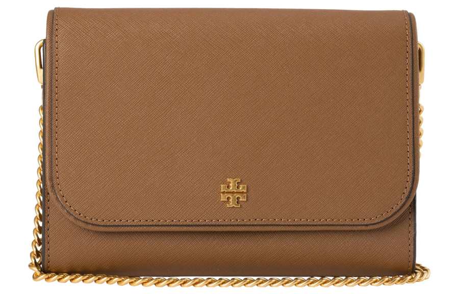 TORY BURCH Emerson Leather Small Square Bag Wallet, Shoulder Bag, Crossbody Bag Regular Women's Brown