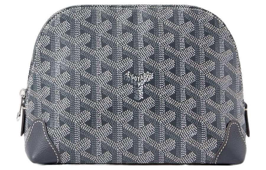 GOYARD Vendôme Canvas With Calfskin Makeup Bag Women's Gray
