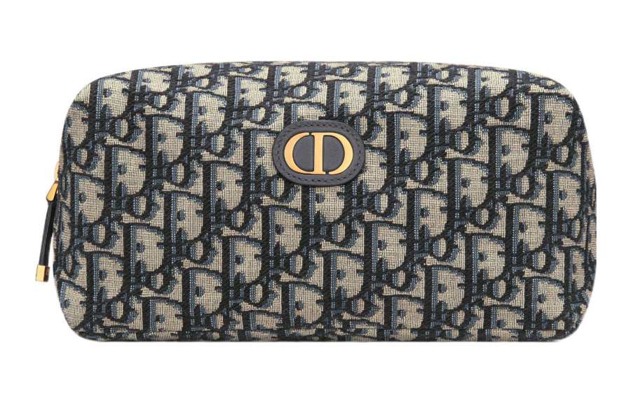 DIOR 30 Montaigne Oblique Jacquard Fabric Clutch Women's Blue