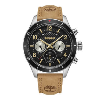 Timberland Hooksett Wrist Watches Quartz Movement Leather Strap Black Dial Men's Watches