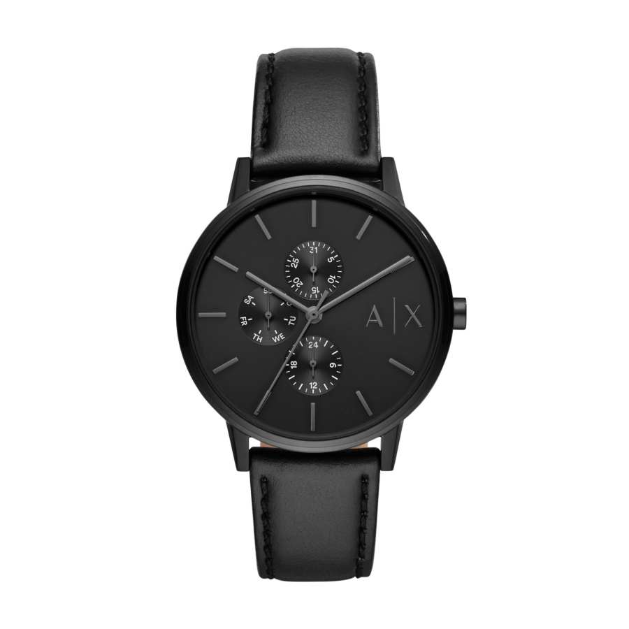 ARMANI EXCHANGE ARMANI EXCHANGEAE Wrist Watches Quartz Movement Leather Strap Black Dial Men's Watches