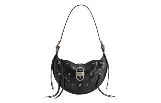 JW PEI Artificial Leather Croissant Bag Biker Crossbody Bag Medium Unisex Bright Pink/Black/White