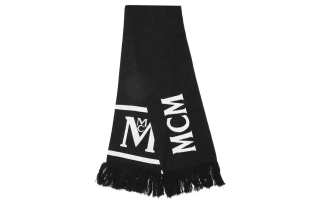 MCM Acrylic Wool Knit Scarves Unisex Black