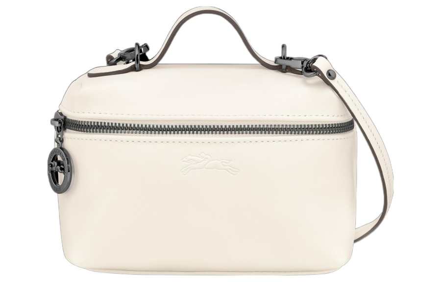 LONGCHAMP Le Pliage Xtra Cow Leather Box Bag, Shoulder Bag, Crossbody Bag, Handbag Mini Women's Beige