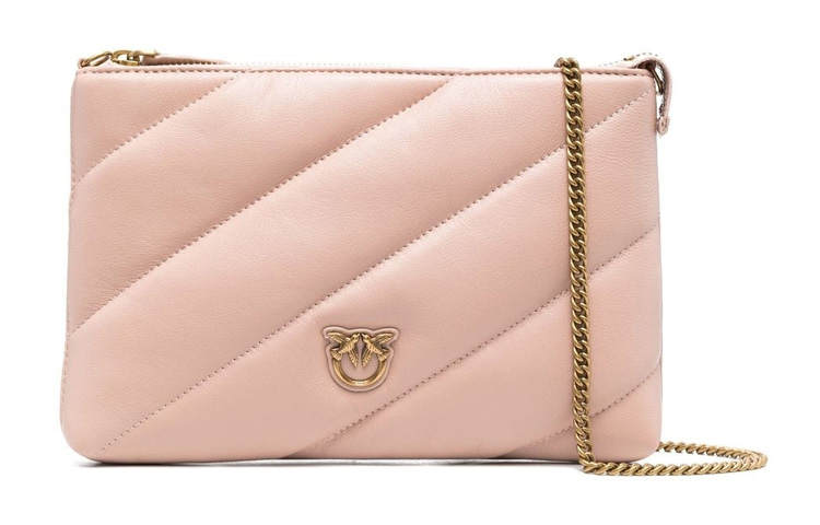 PINKO Leather, Cow Leather One Shoulder Crossbody Clutch Women's Light Pink