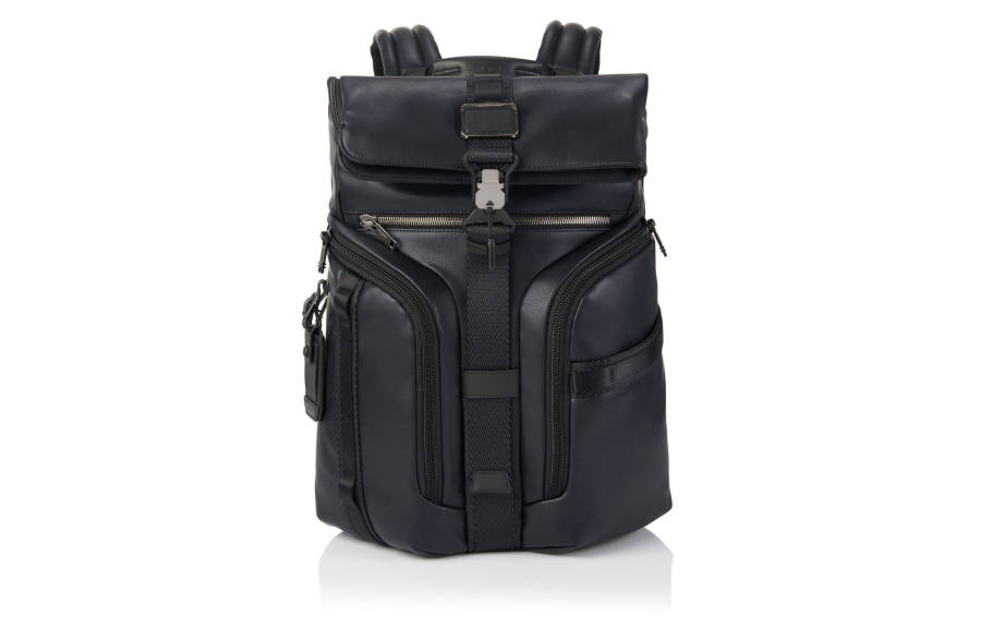 TUMI TUMI Leather Travel Bag Backpack Unisex Black