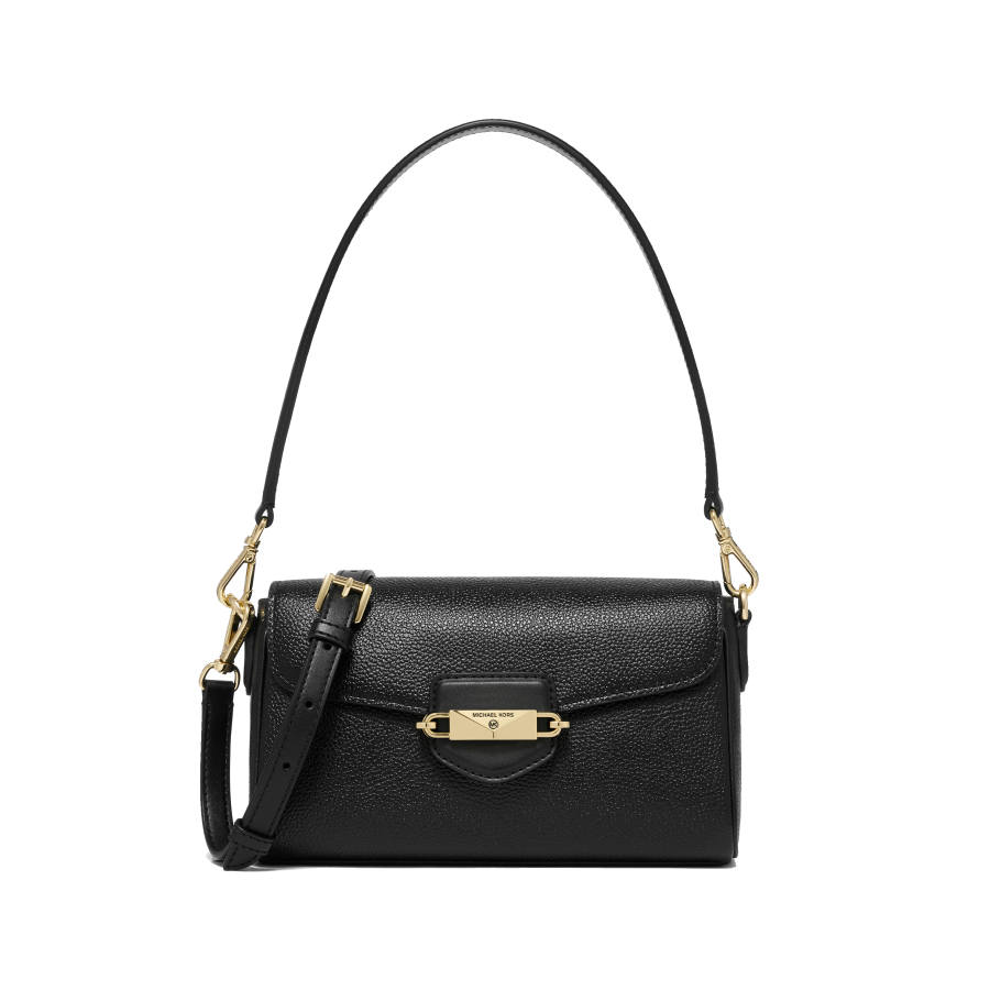 MICHAEL KORS Fleur Cow Leather Shoulder Bag Small Women's Black