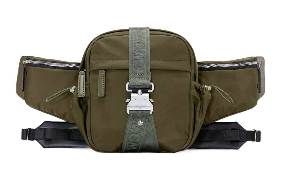 MCM Nylon Fanny Pack Small Unisex Dark Olive Green