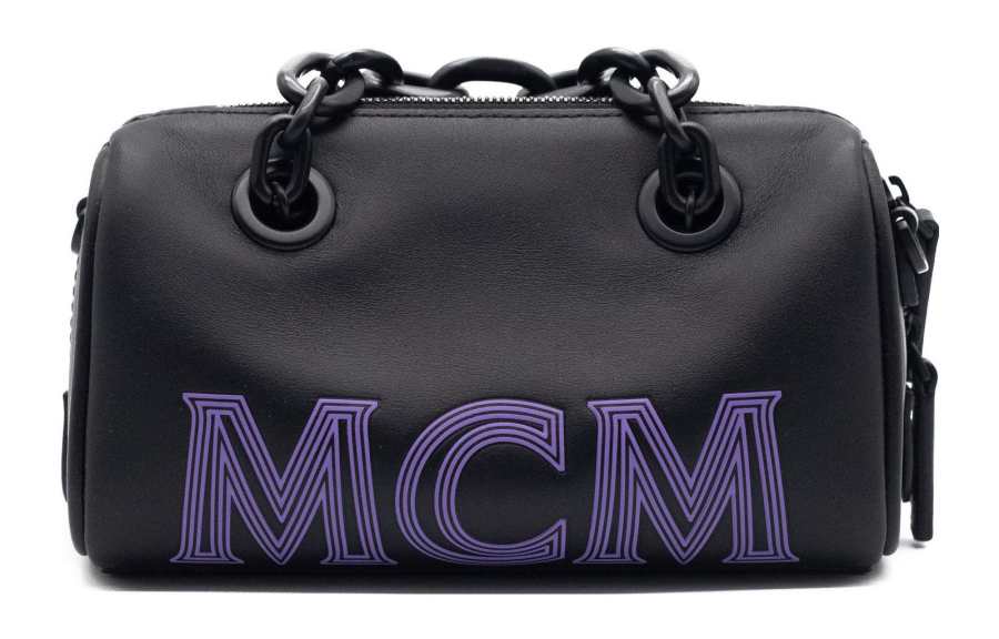 MCM Leather Boston Bag, Pillow Bag, Shoulder Bag, Crossbody Bag, Handbag Mini Women's Black