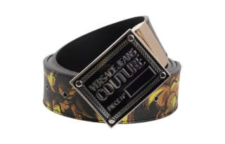 VERSACE JEANS COUTURE Cow Leather Belts Men's Brown Width 3.5cm