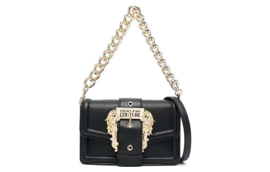 VERSACE JEANS COUTURE Polyester Handbag, Shoulder Bag Women's Black