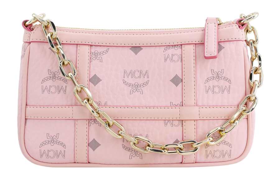 MCM Delmy Visetos Leather Shoulder Bag Pochette Portable Crossbody Bag, Shoulder Bag Mini Women's Pink