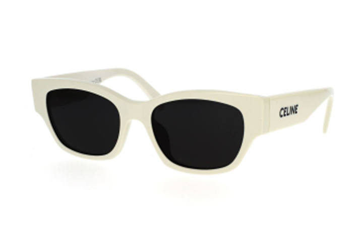 CELINE CELINE Acetate Irregular Shape Sunglasses Women's Beige