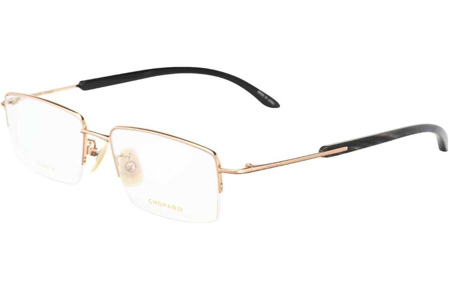 Chopard CHOPARD Titanium Ox Horn Rectangular Eyeglass Frames Unisex Rose Gold