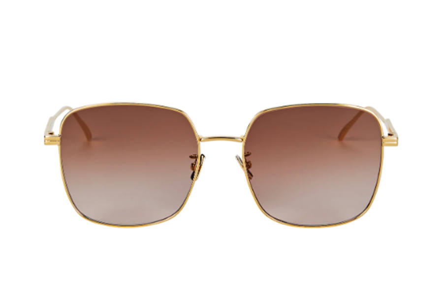 Bottega Veneta Metal Square Sunglasses Women's Gold