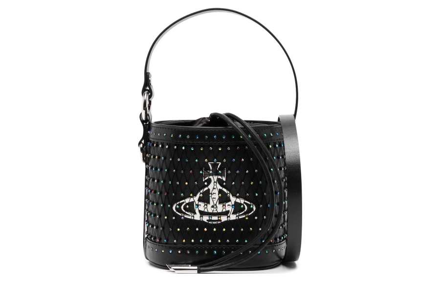 Vivienne Westwood Calfskin Bucket Bag Handbag Women's Black