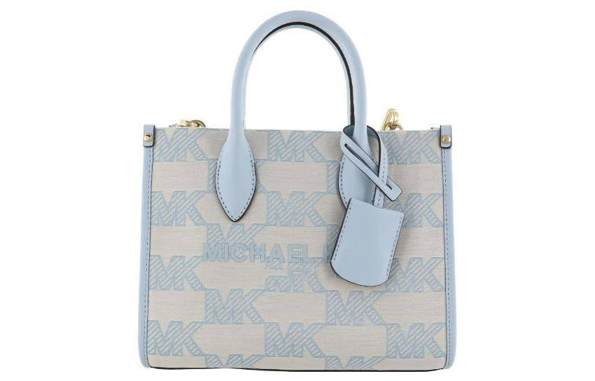 MICHAEL KORS Mirella Cotton Tote Bag, Shopping Bag, Handbag, Shoulder Bag, Crossbody Bag Small Women's Blue