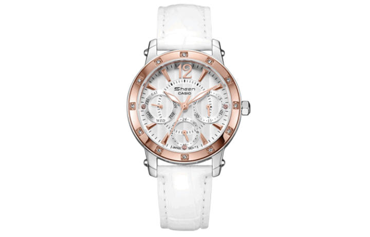 CASIO CASIO Women's SHEEN 26mm White Watch SHN-3012GL-7A