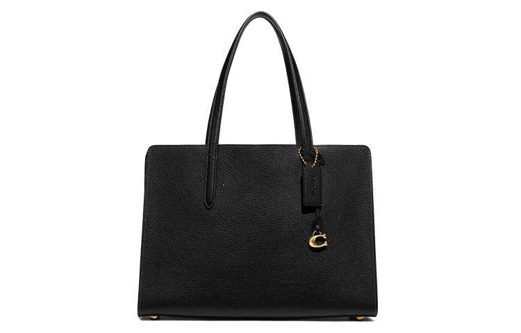 COACH Leather Tote Bag, Shopping Bag, Handbag, Shoulder Bag Women's Black
