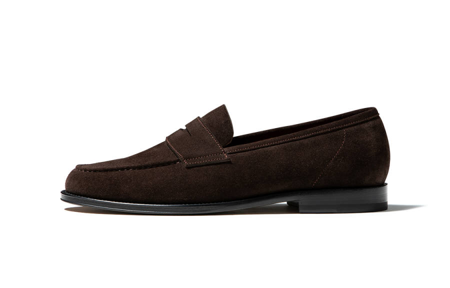 TRUFFAUT British Business Lightweight Slip on Cow Suede Casual Shoes Men's Coffee