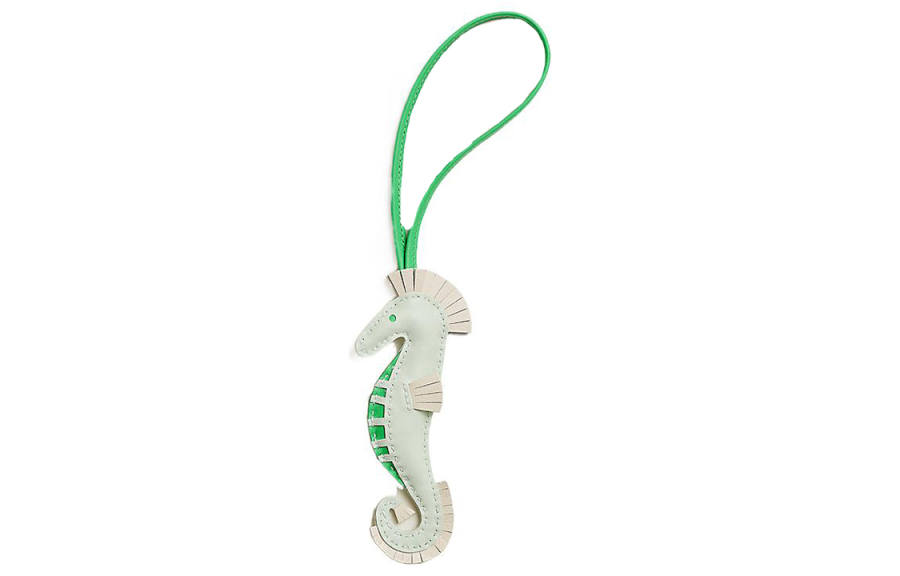 HERMES HERMES Sheepskin Keychains Unisex Bubble Green