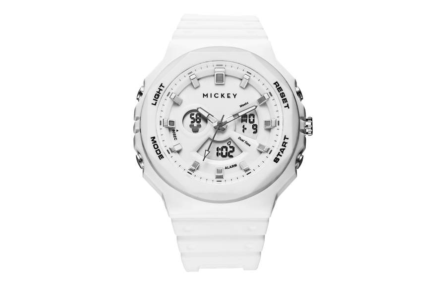 Disney Mickey Series Electronic Movement TPU Strap Watch Unisex White Dial 50m Waterproof
