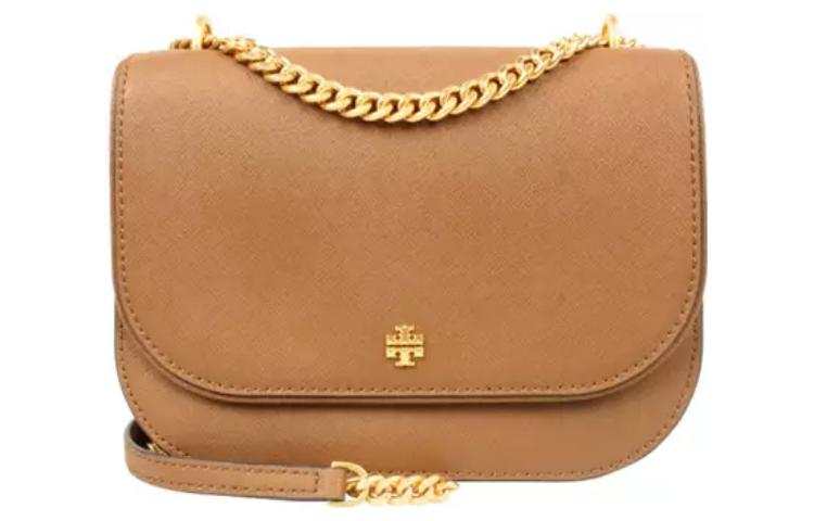 TORY BURCH TB Emerson Cow Leather Shoulder Bag, Crossbody Bag Regular Women's Brown