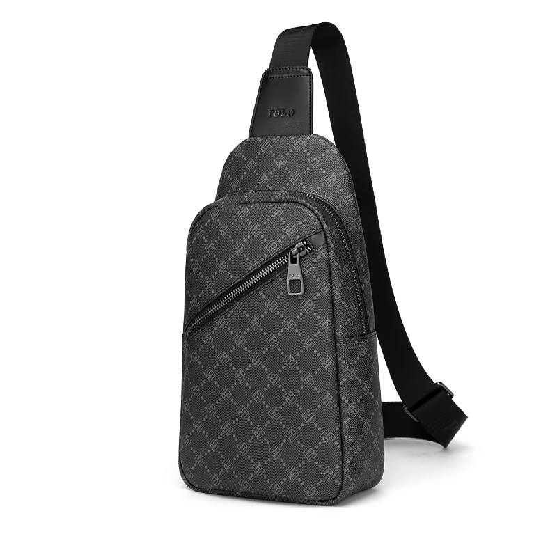POLO Synthetic Leather Sling Bag Men's Dark Gray