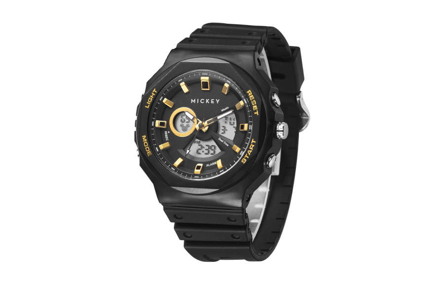 Disney Mickey Series Electronic Movement TPU Strap Watch Unisex Black Dial Waterproof