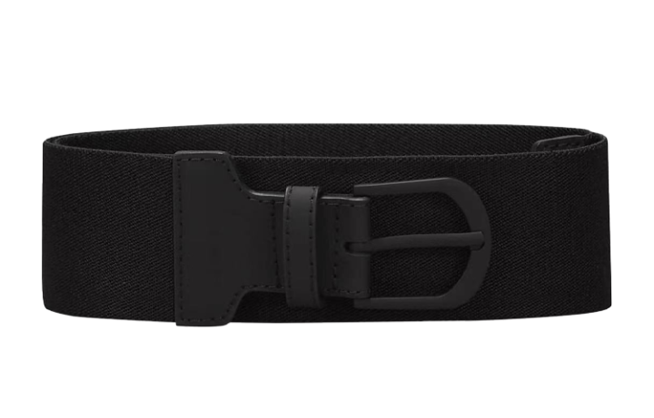Nike Nike Cut Out Logo Pin Buckle Leather Belts Unisex Black Width 3.2cm