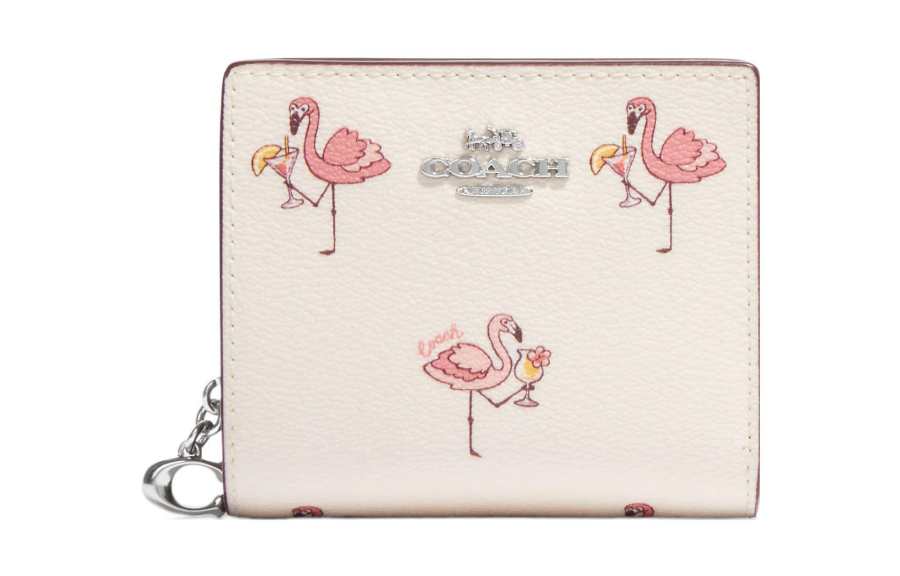 COACH COACH Snap Wallet Leather Wallet Women's White