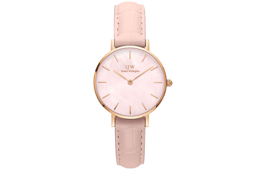 DW/DanielWellington Daniel Wellington PETITE Collection Wrist Watches Quartz Movement Leather Strap Mother of Pearl Color Watch Dial