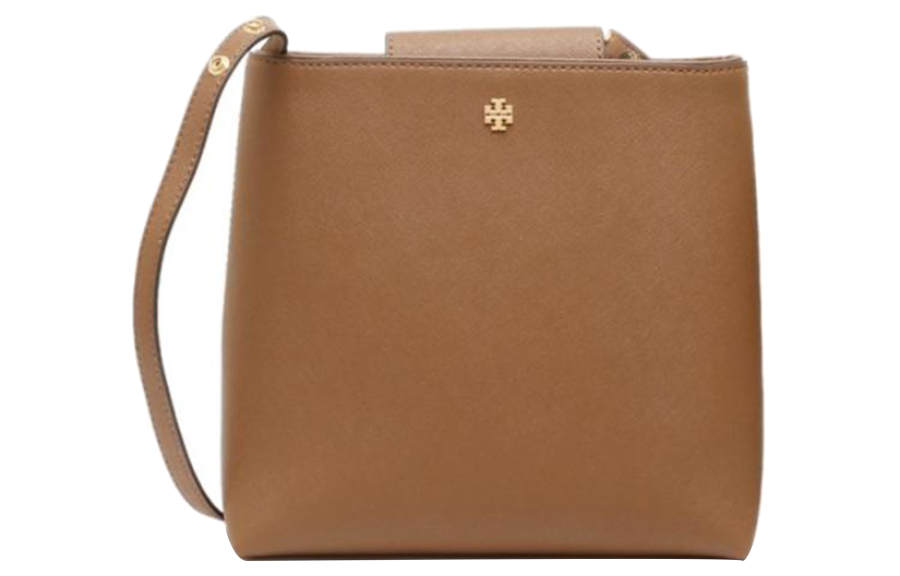 TORY BURCH Emerson Leather Bucket Bag, Shoulder Bag, Crossbody Bag Large Women's Brown