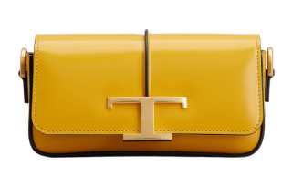 TOD'S Timeless Leather Shoulder Bag, Crossbody Bag Mini Women's Yellow