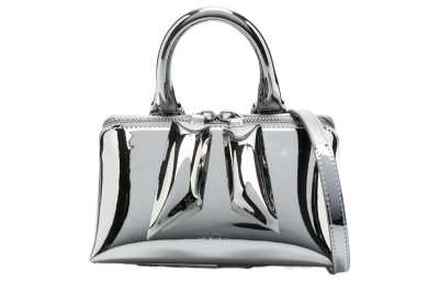 The Attico Top Zipper Polyurethane Handbag Mini Women's Silver